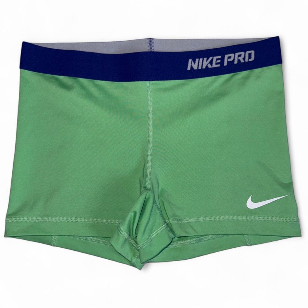 Nike Pro Dri-FIT Compression Shorts Green Blue Womens Medium Athletic Workout